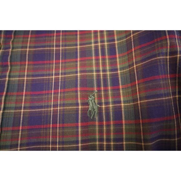Ralph Lauren Men's Sz S Red/Navy Plaid Custom Fit Button-Up Poplin Shirt - Picture 4 of 7